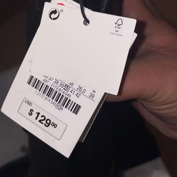 Zara lug boots leather‎ black chunky sole size 40 USA 9 - Picture 5 of 5